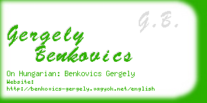 gergely benkovics business card